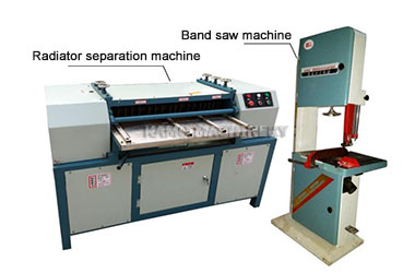 Radiator Copper Aluminum Separation Machine And Band Saw Machine Use Together