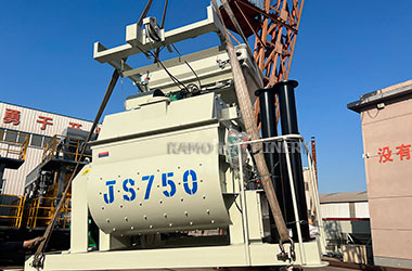 JS750 concrete mixer is exported and shipped to help the global construction ind