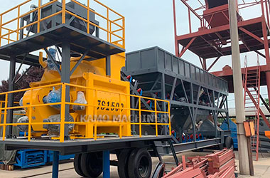 Mobile concrete mixing plant: easy to move and highly flexible
