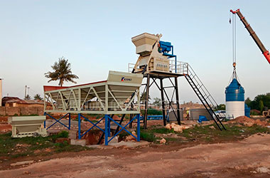 HZS50 concrete batching plant was successfully installed to help African infrastructure construction