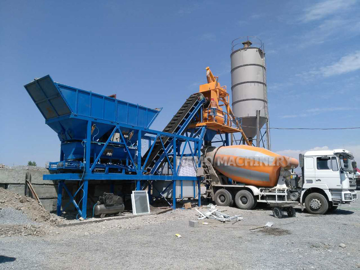 YHZS35 mobile concrete mixing plant