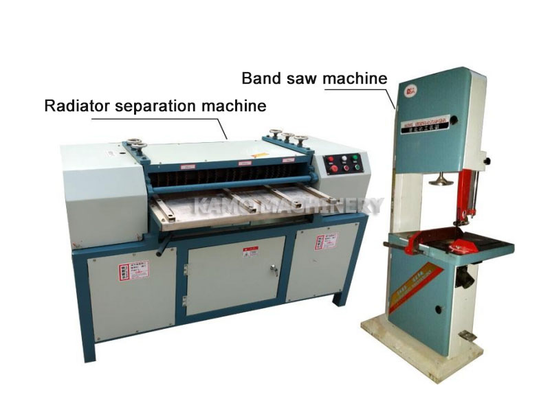 radiator separation machine and band saw machine