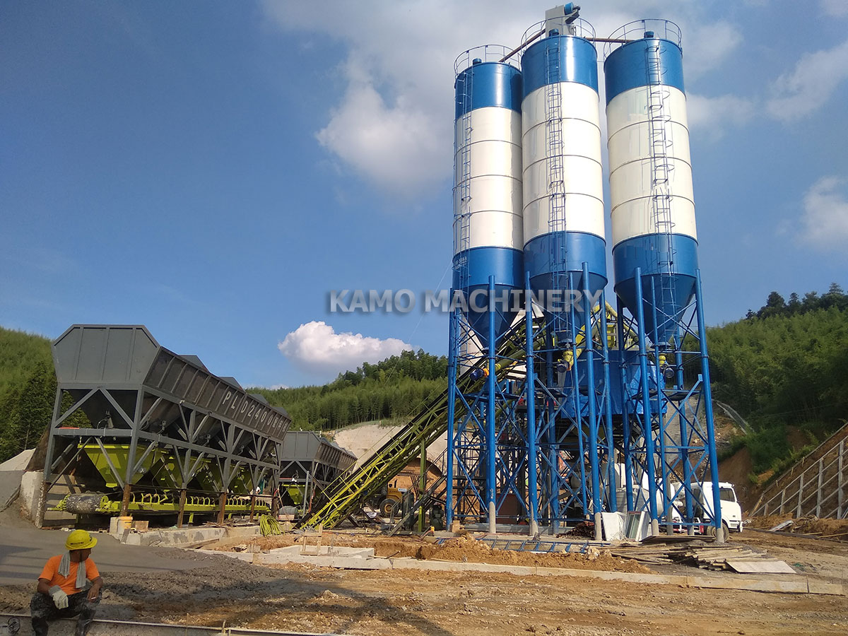 HZS90 concrete mixing plant