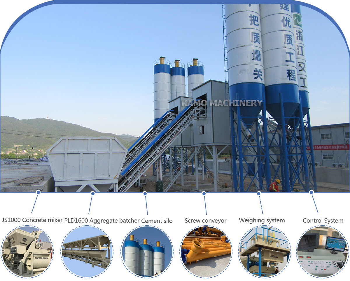 HZS60 concrete batching plant configuration