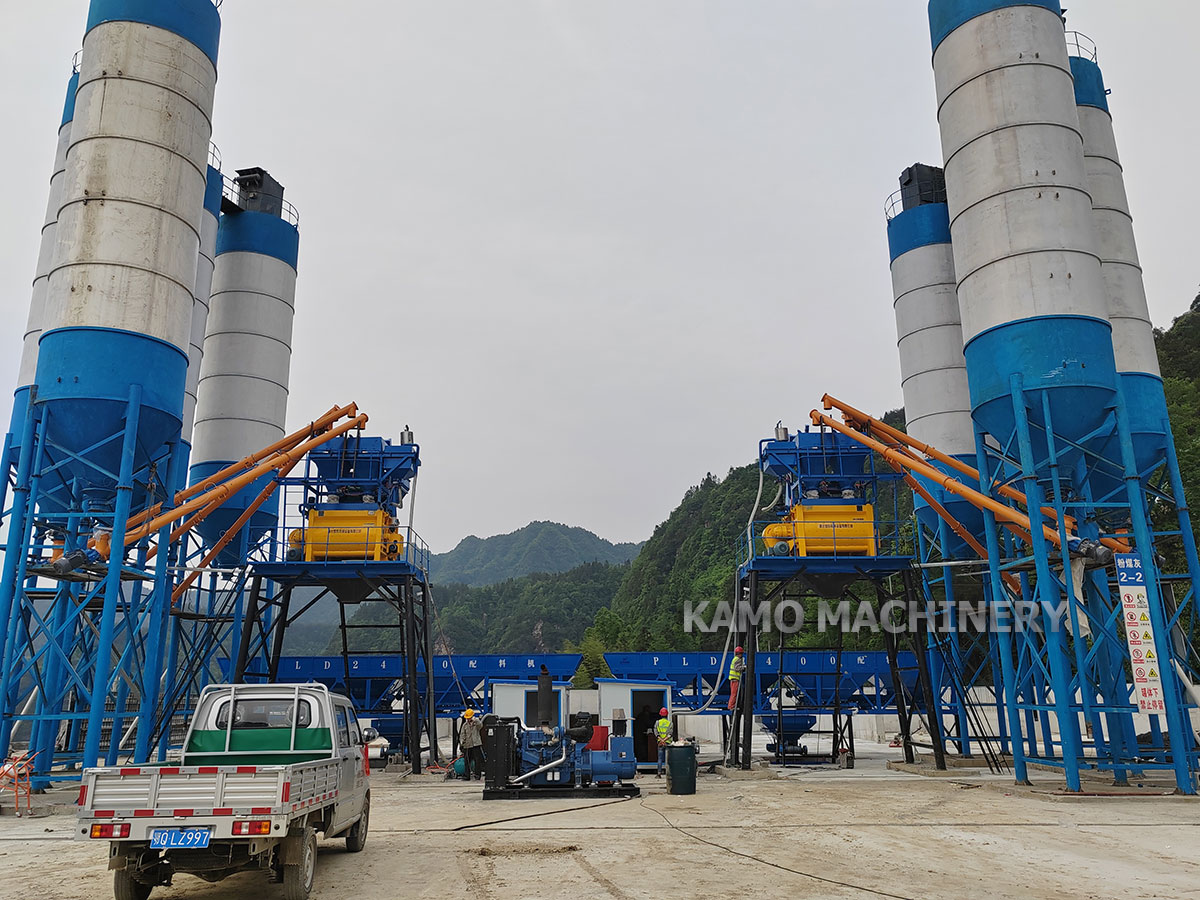 HZS90 concrete mixing plant