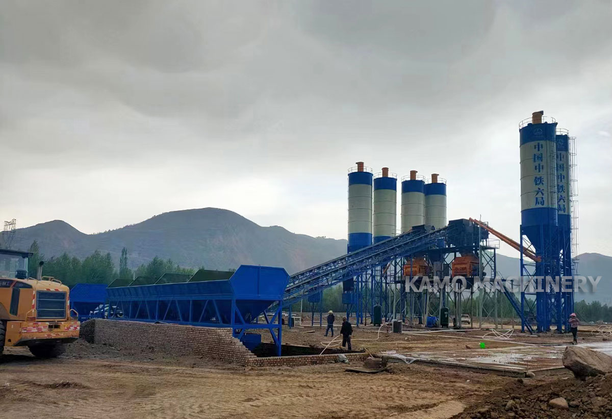 HZS120 concrete mixing plant