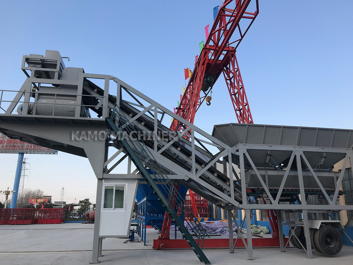 mobile concrete mixing plant