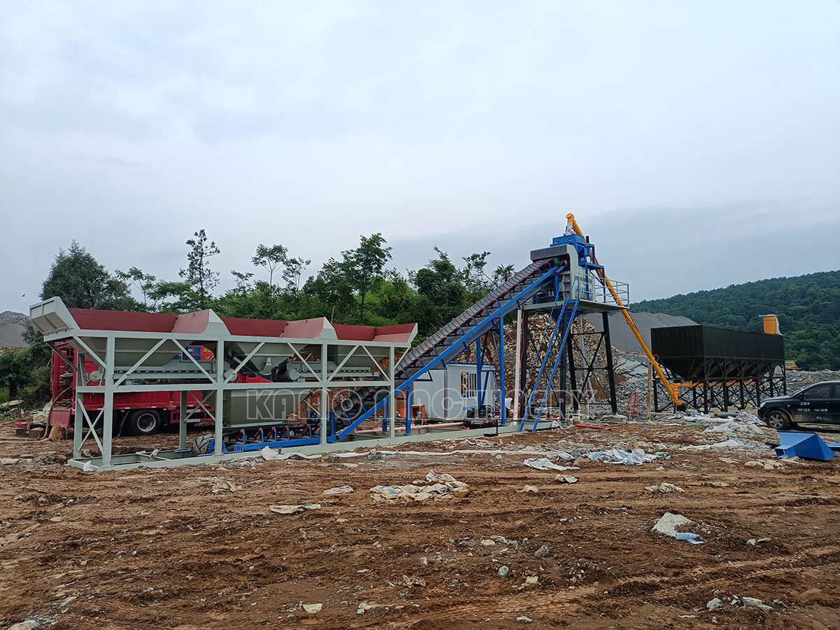 foundation-free HZS60 concrete mixing plant